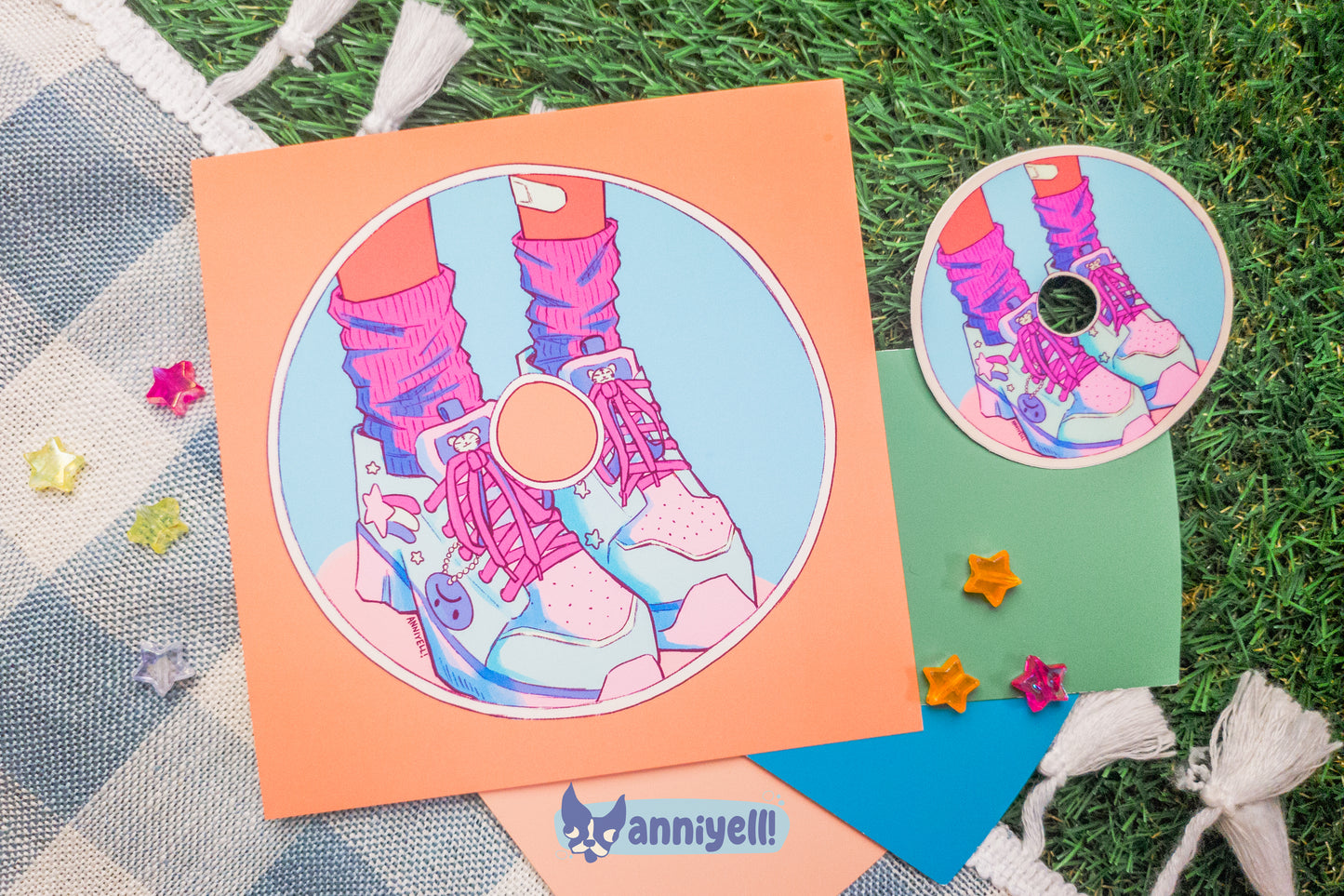 cd shoes Postcard Mini Art Print