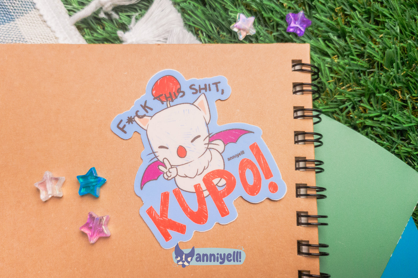 tired moogle Die-Cut Sticker