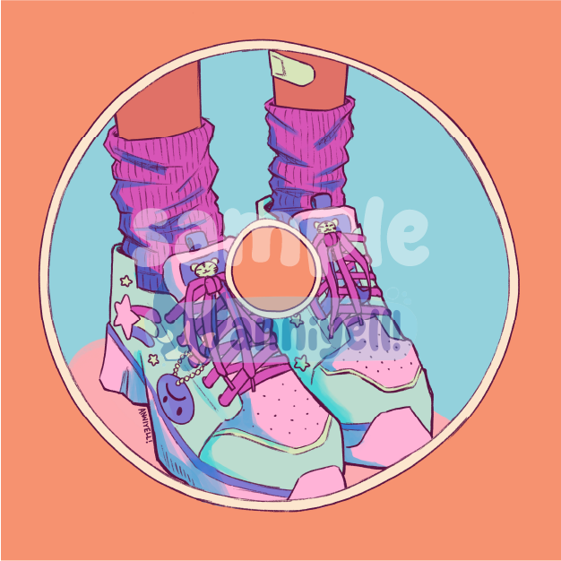 cd shoes Postcard Mini Art Print