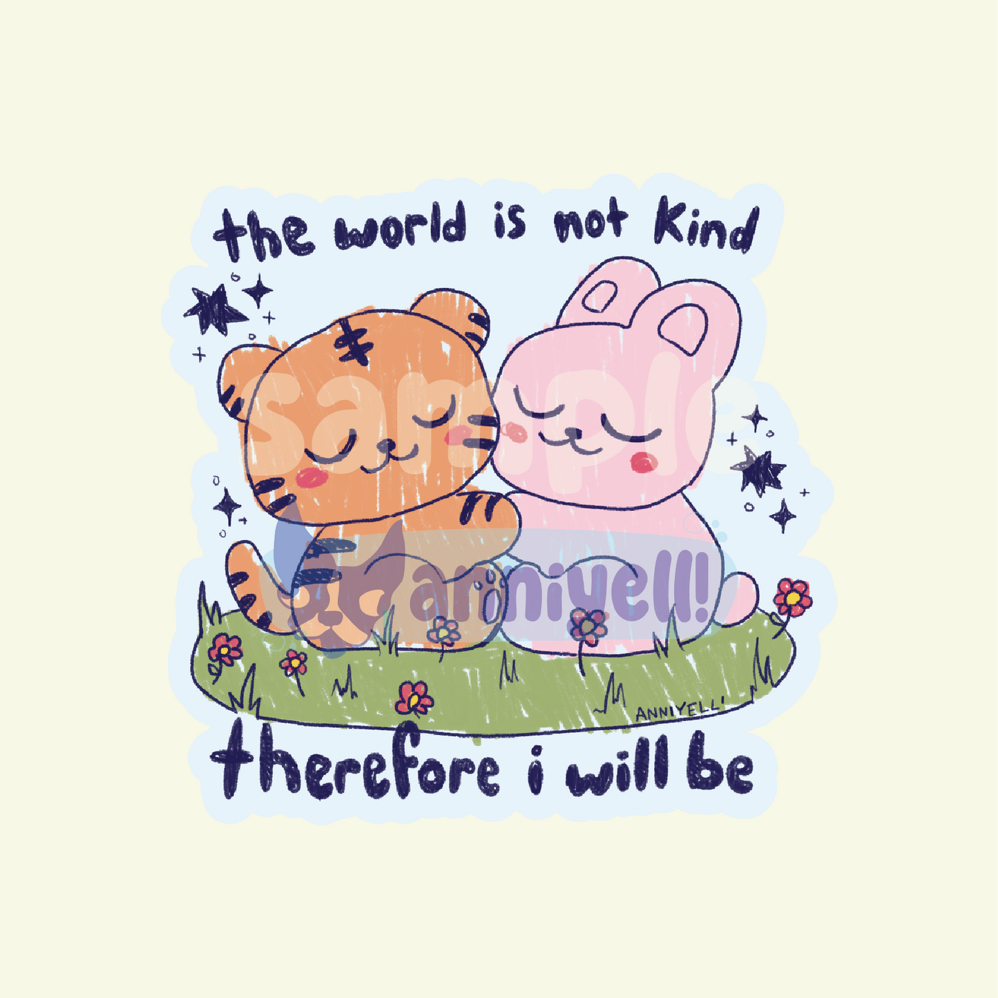 the world is not kind Die-Cut Sticker