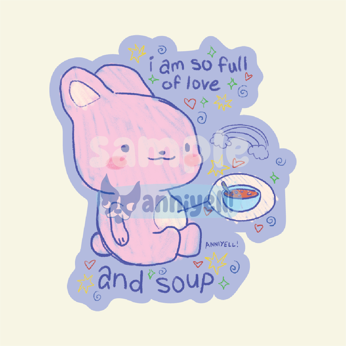 love and soup Die-Cut Sticker