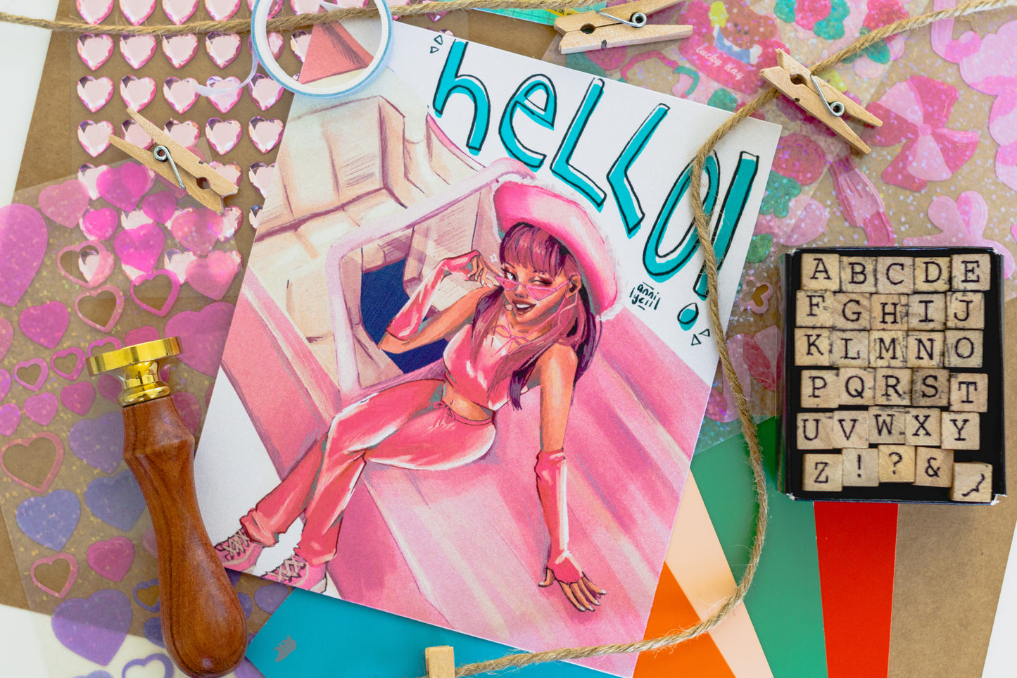HELLO Momo Art Print