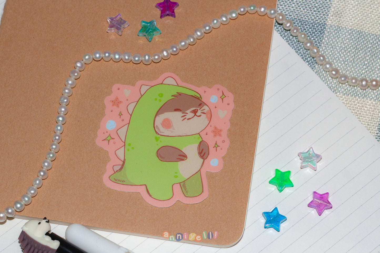 Dennis the Otter Die-Cut Sticker