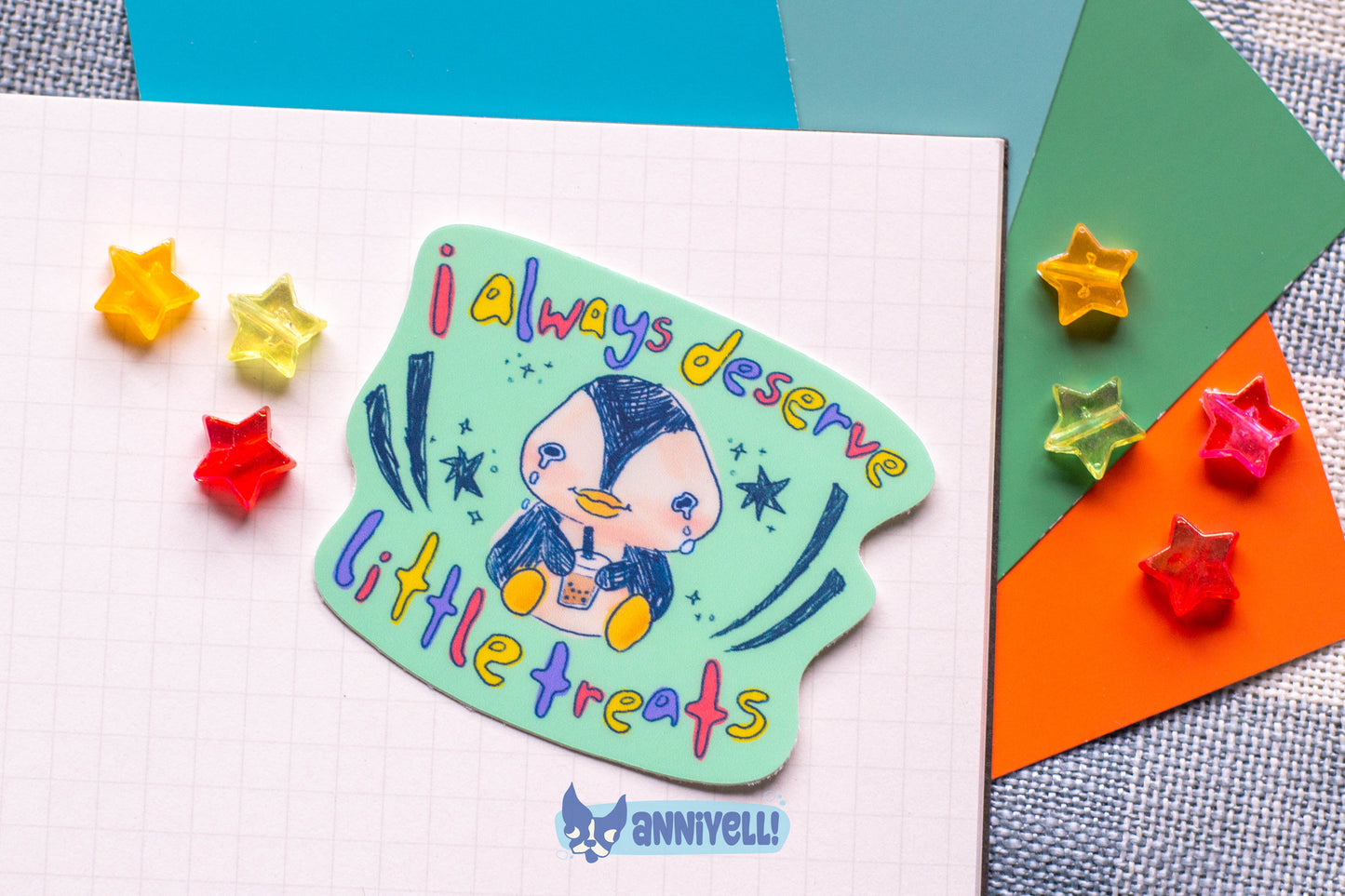 always deserve little treats Die-Cut Sticker