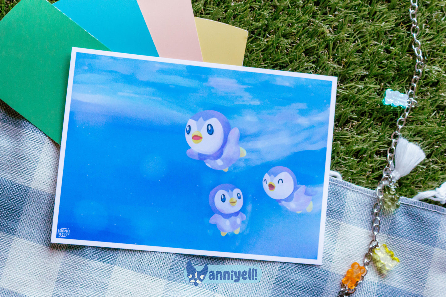swimmin' penguins Art Print