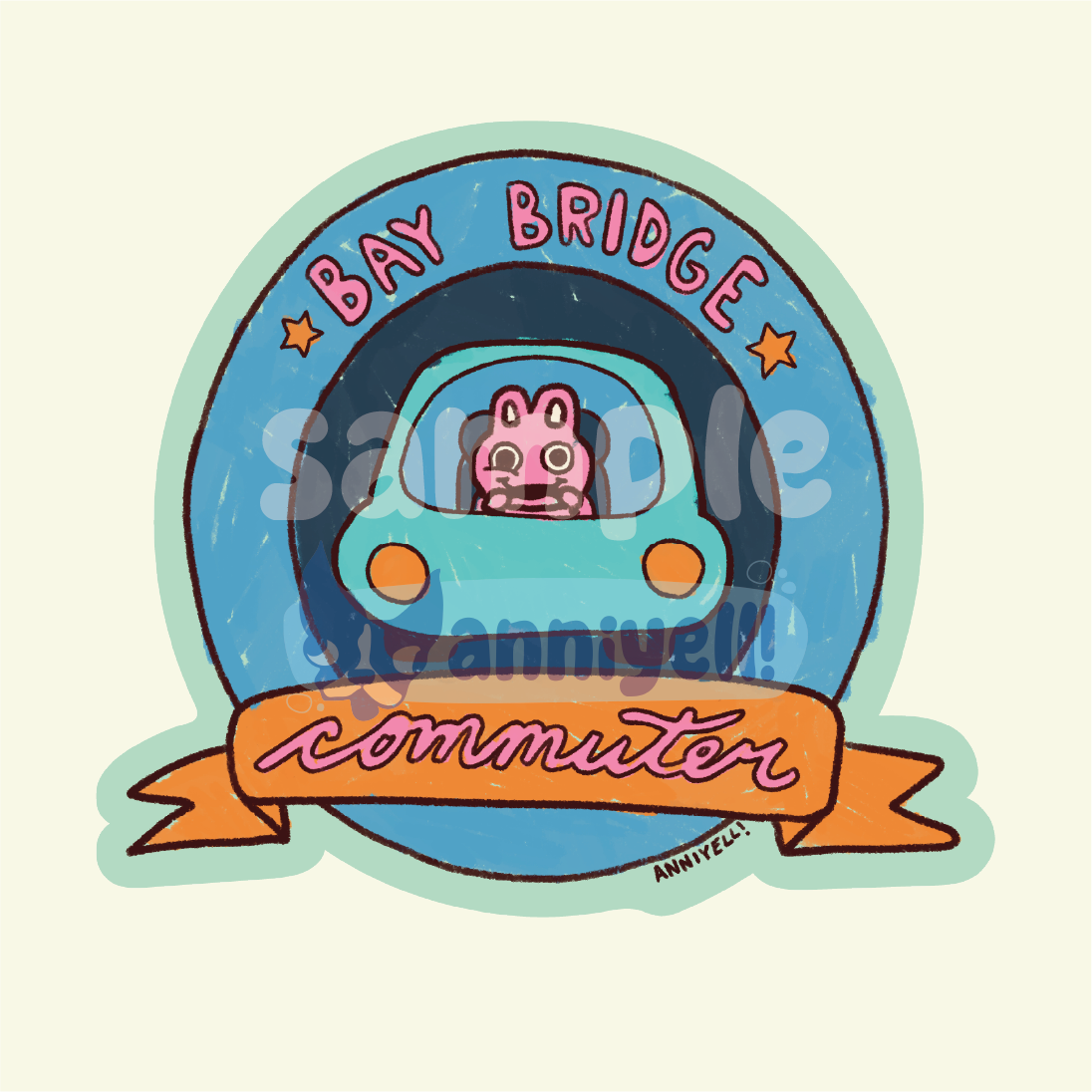 bay bridge commuter Die-Cut Sticker