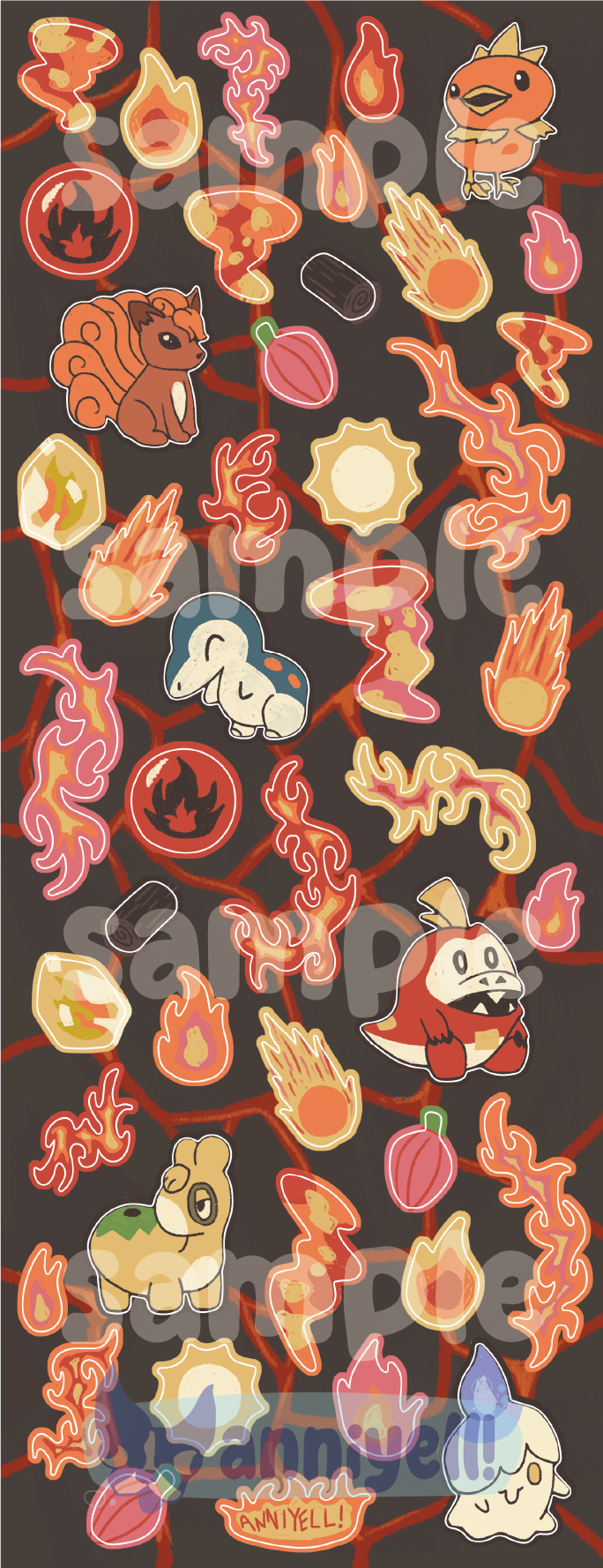fire types! Deco Sticker Sheet