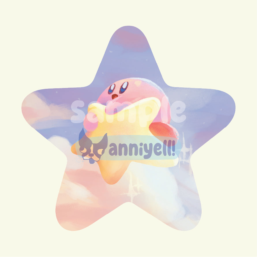flyin kirby Die-Cut Sticker