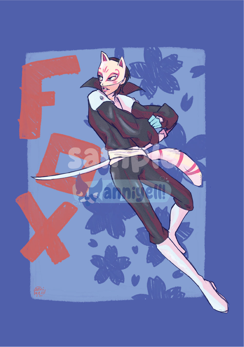 P5 Fox Art Print