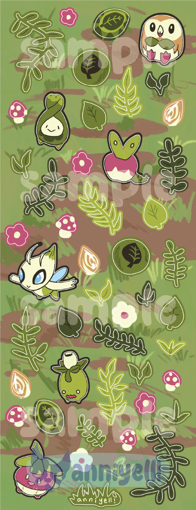 grass types! Deco Sticker Sheet