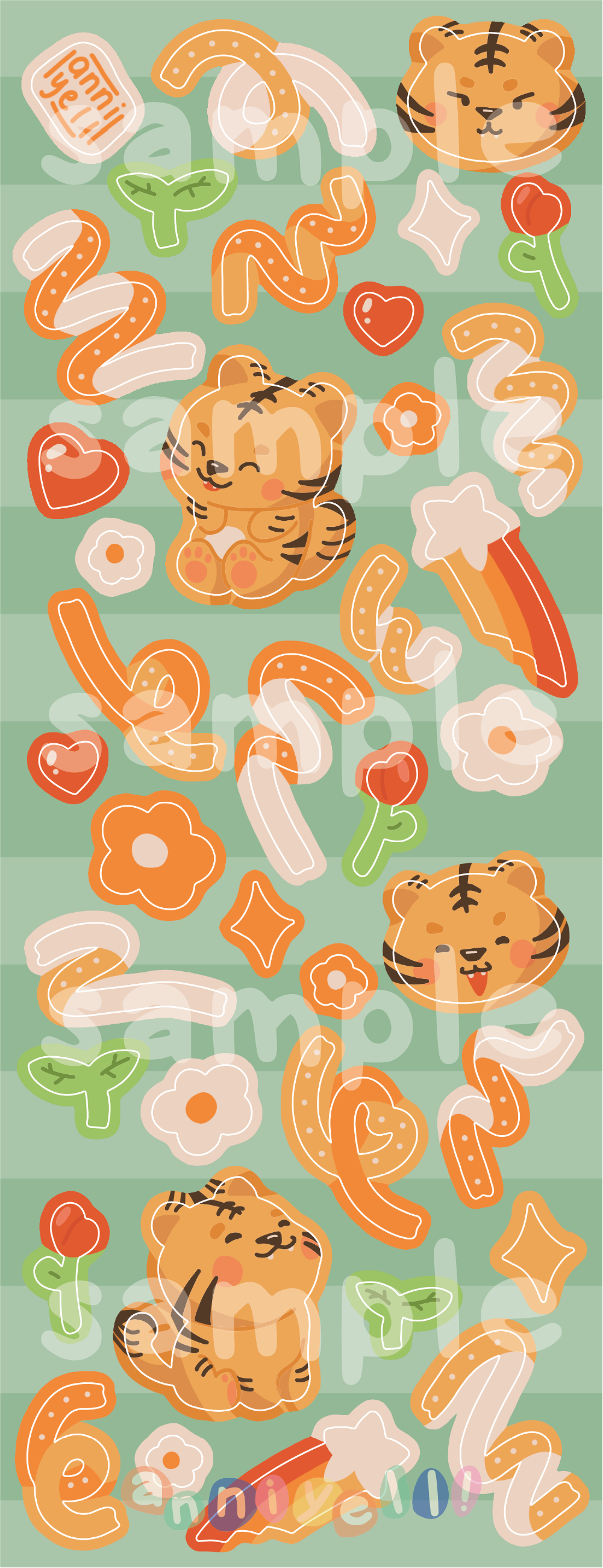 henry the tiger! Deco Sticker Sheet