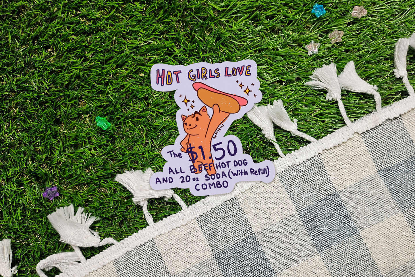 hot girls love hot dogs Die-Cut Sticker