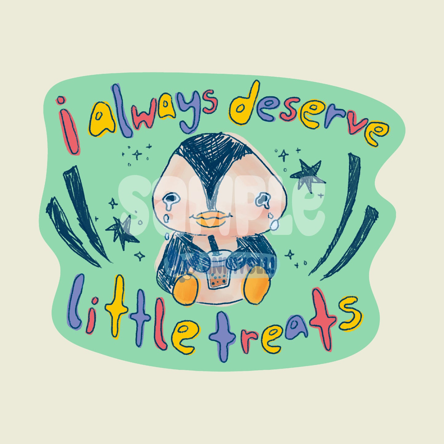 always deserve little treats Die-Cut Sticker