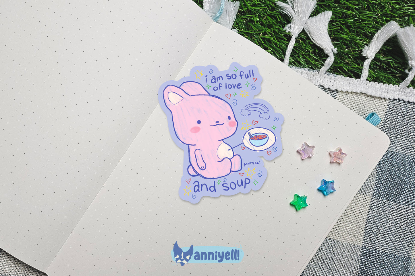 love and soup Die-Cut Sticker
