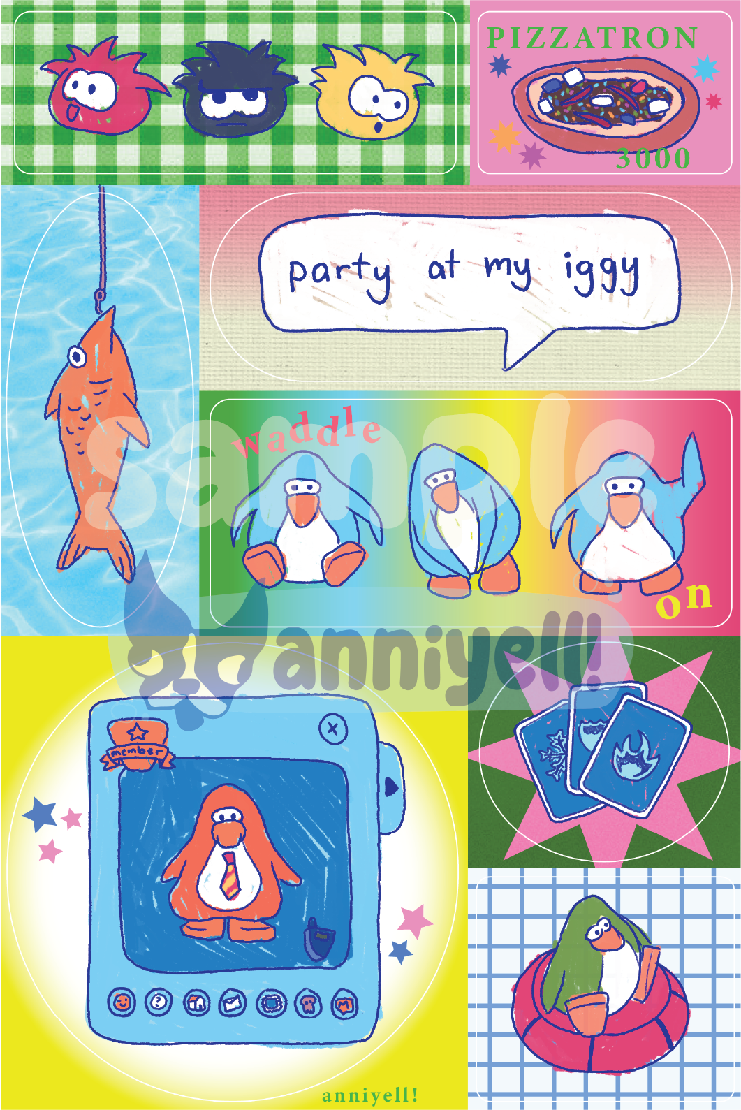 penguin party! Sticker Sheet