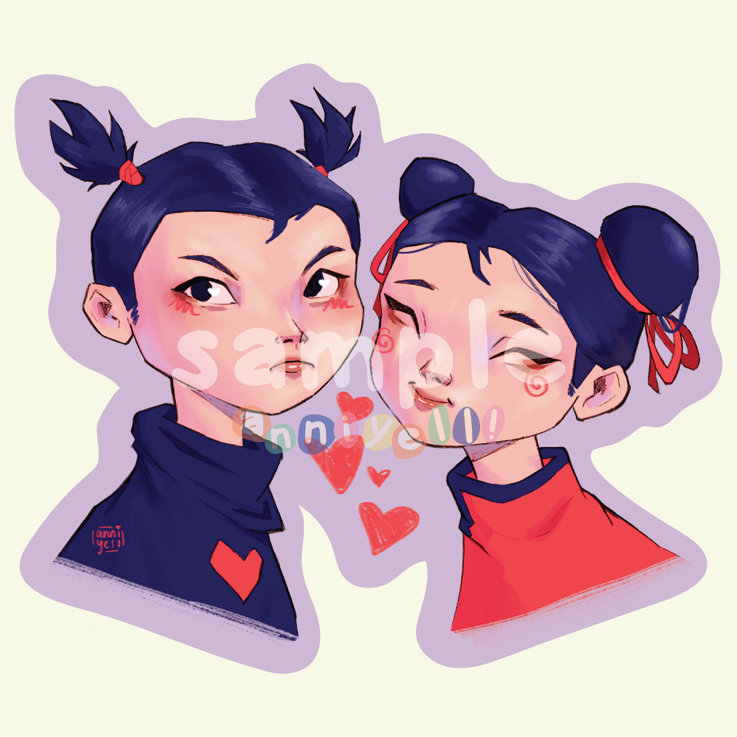 Pucca loves Garu Die-Cut Sticker