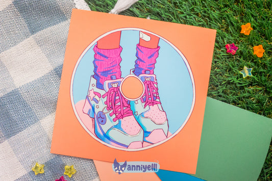 cd shoes Postcard Mini Art Print