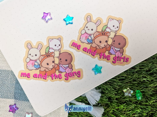 me and the girls/gang Die-Cut Sticker