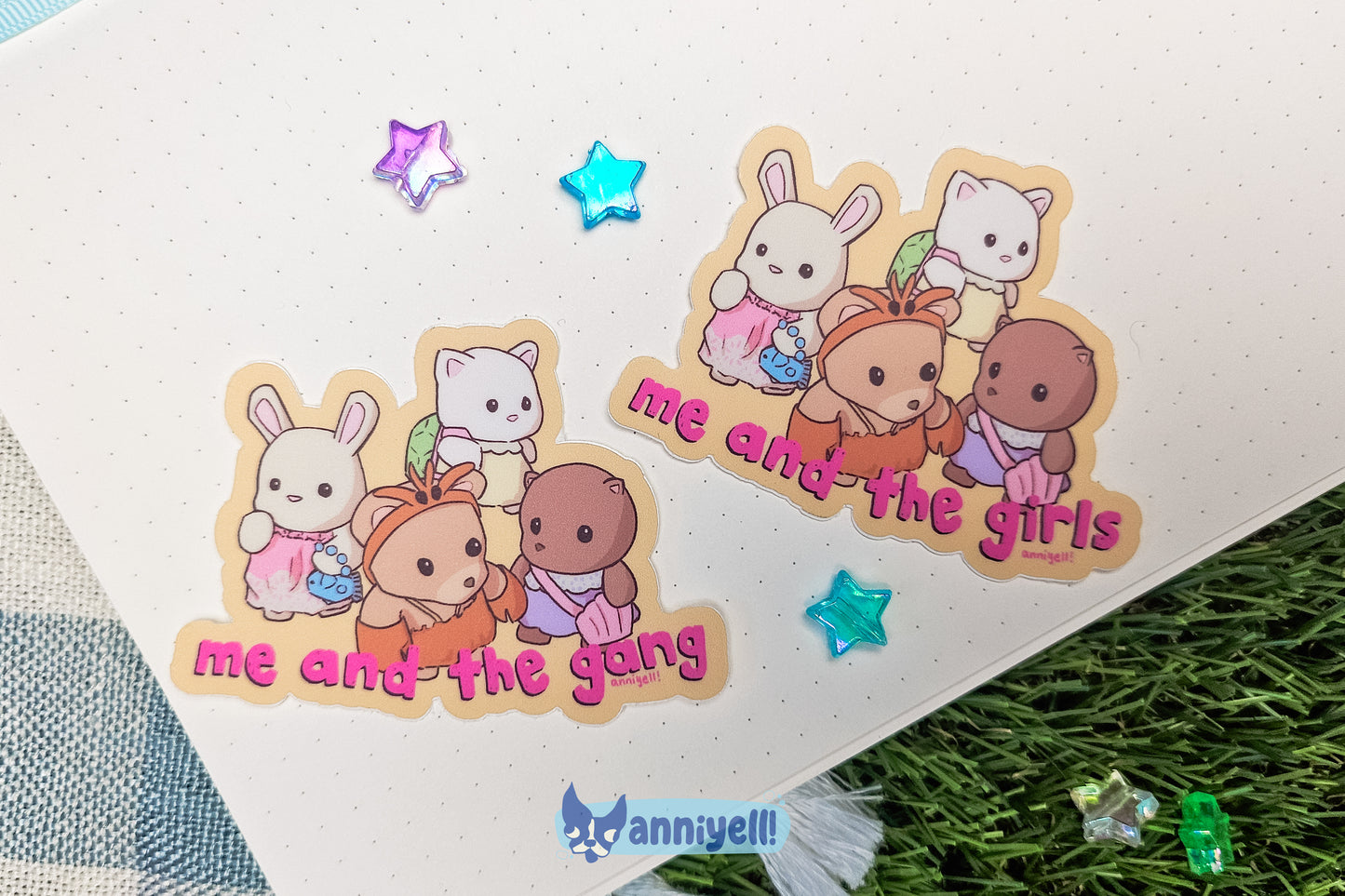 me and the girls/gang Die-Cut Sticker