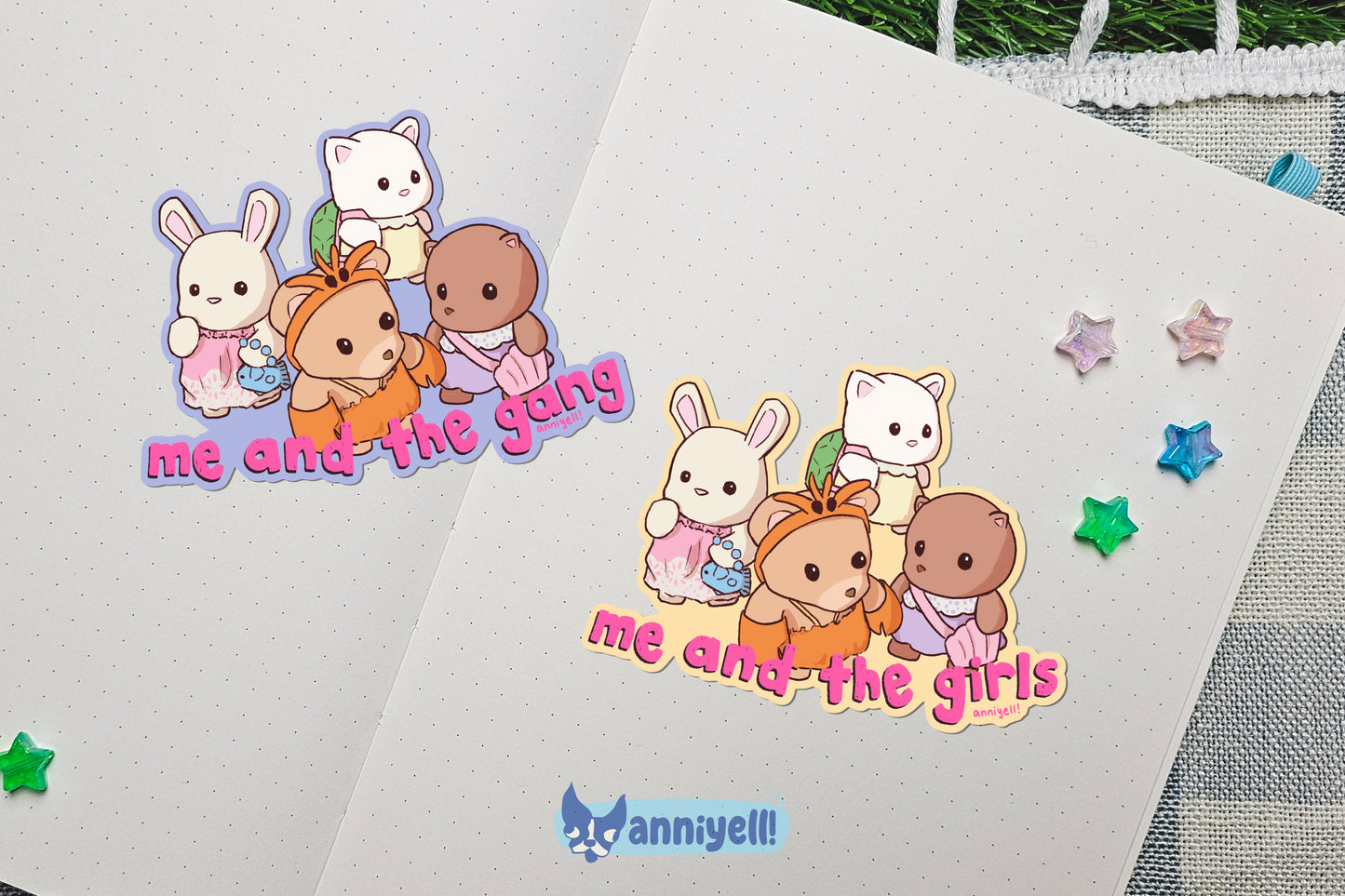 me and the girls/gang Die-Cut Sticker