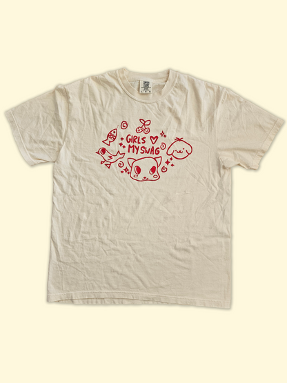 girls love my swag Hand Printed T-Shirt