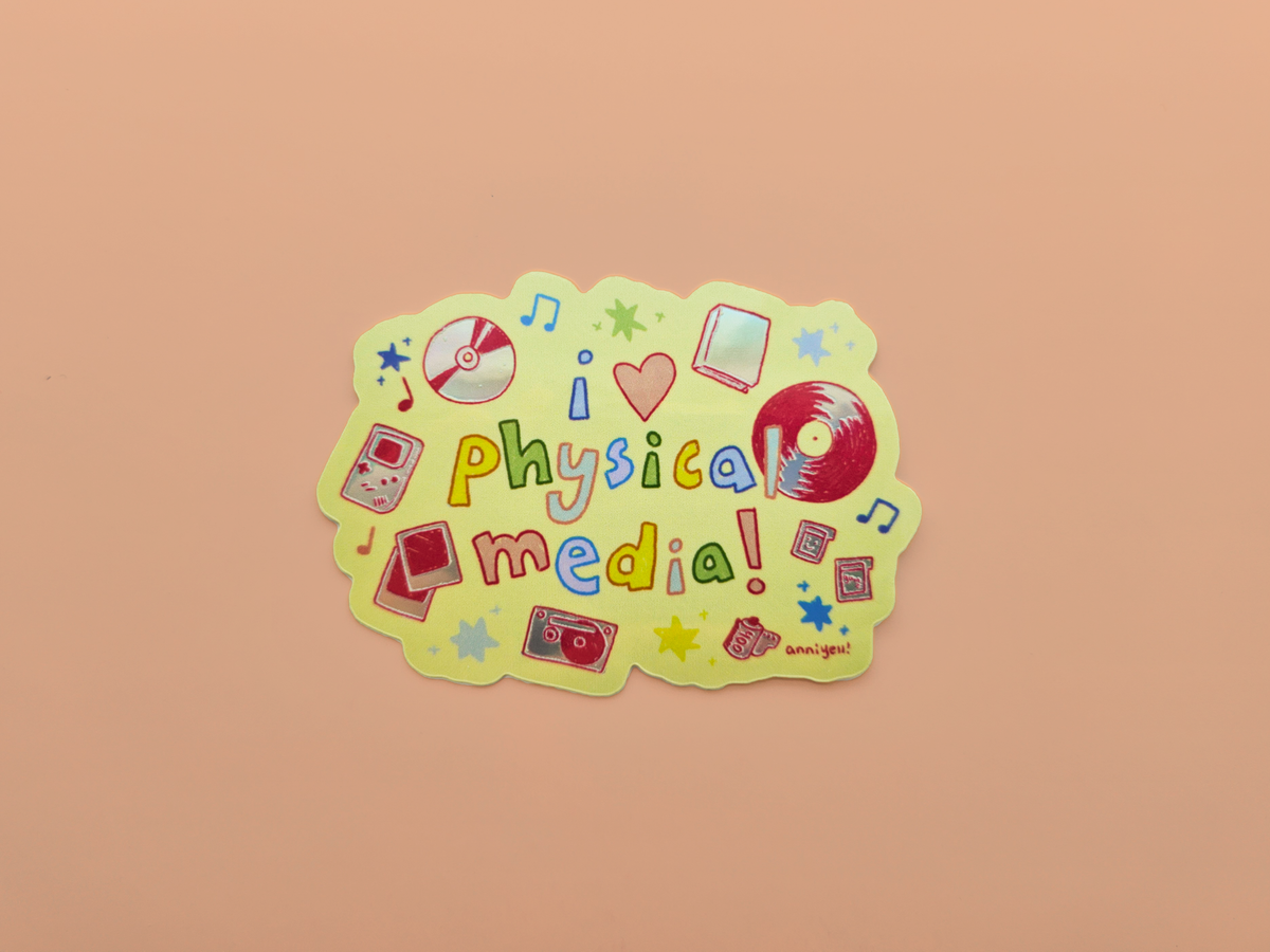 i love physical media Die-Cut Sticker