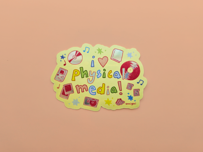 i love physical media Die-Cut Sticker