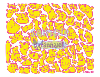 silly tigers Riso Art Print