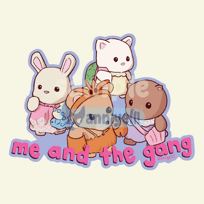 me and the girls/gang Die-Cut Sticker