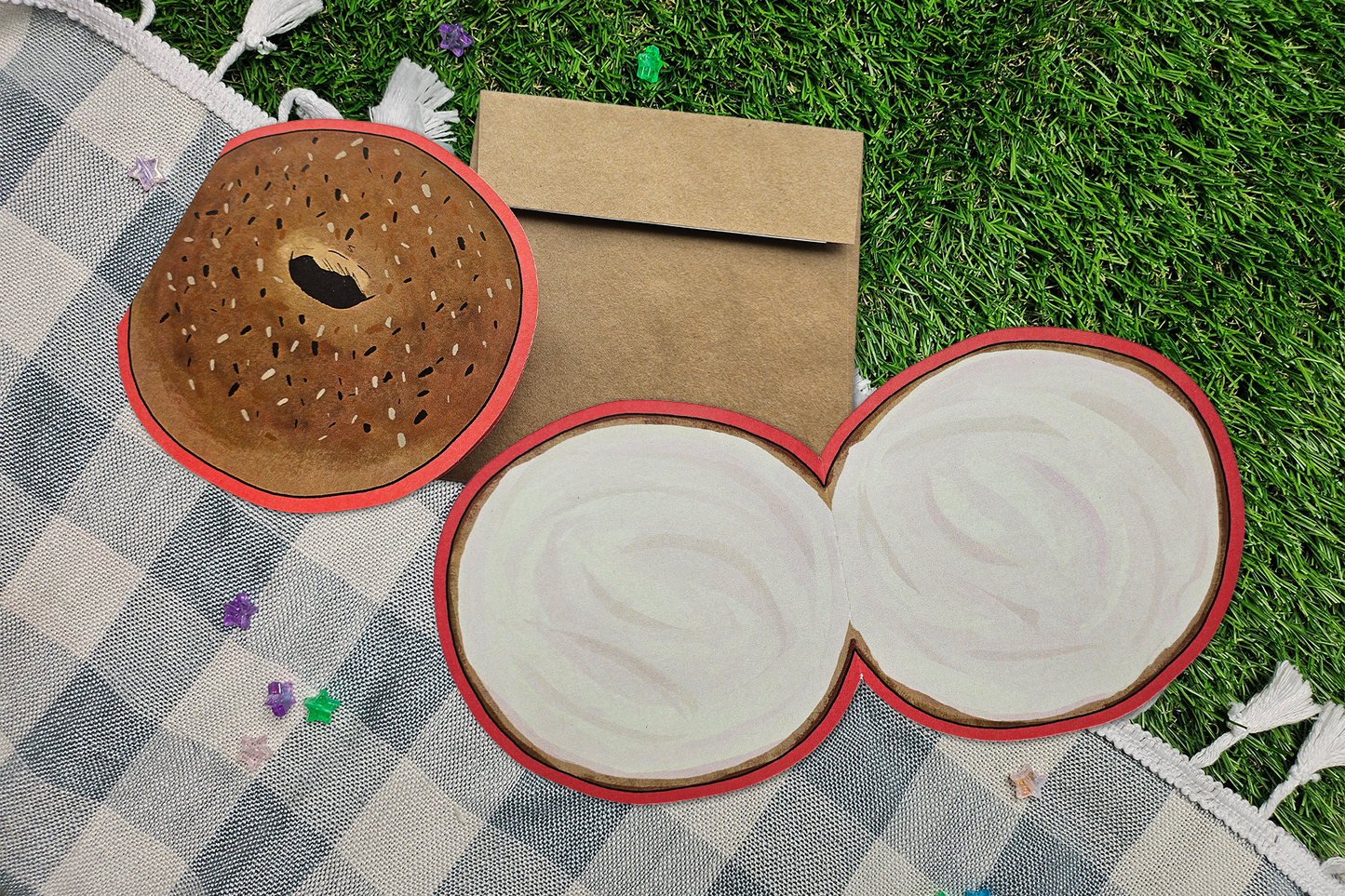 cream cheese bagel Greeting Card
