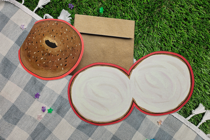 cream cheese bagel Greeting Card