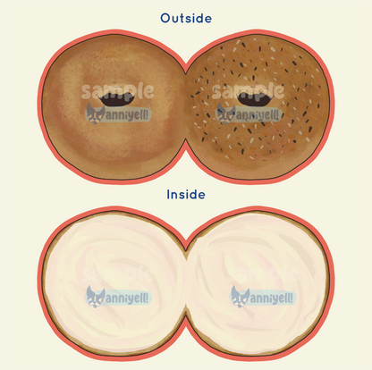 cream cheese bagel Greeting Card
