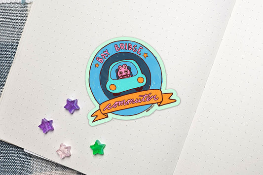 bay bridge commuter Die-Cut Sticker