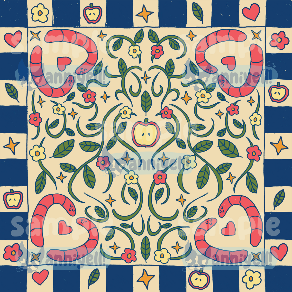 love worms Cotton Bandana