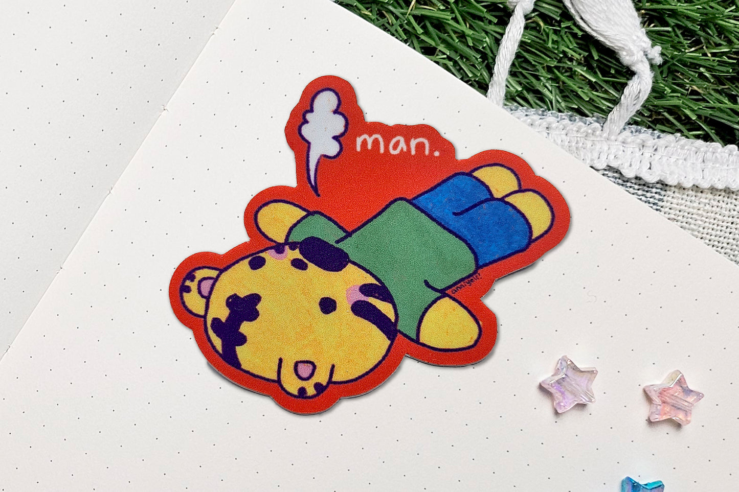 man. Die-Cut Sticker