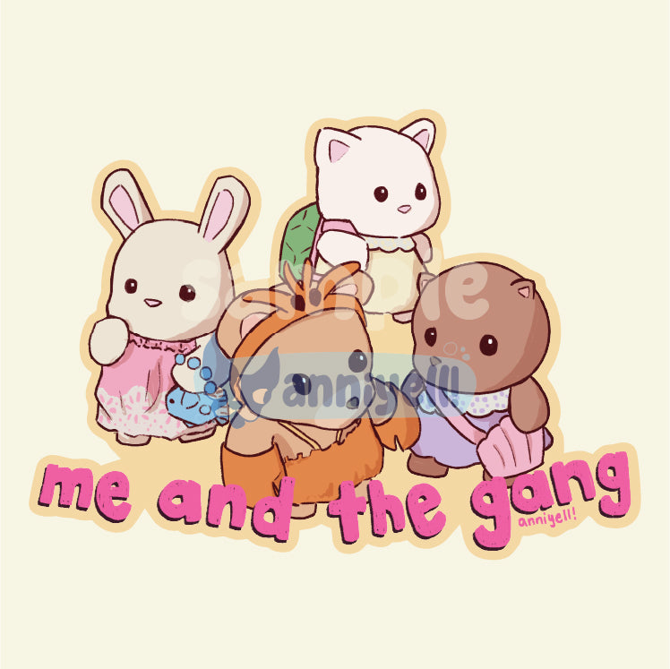 me and the girls/gang Die-Cut Sticker