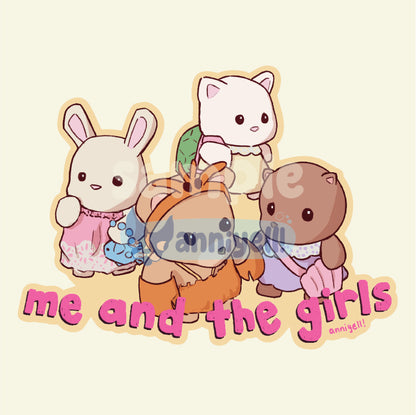 me and the girls/gang Die-Cut Sticker