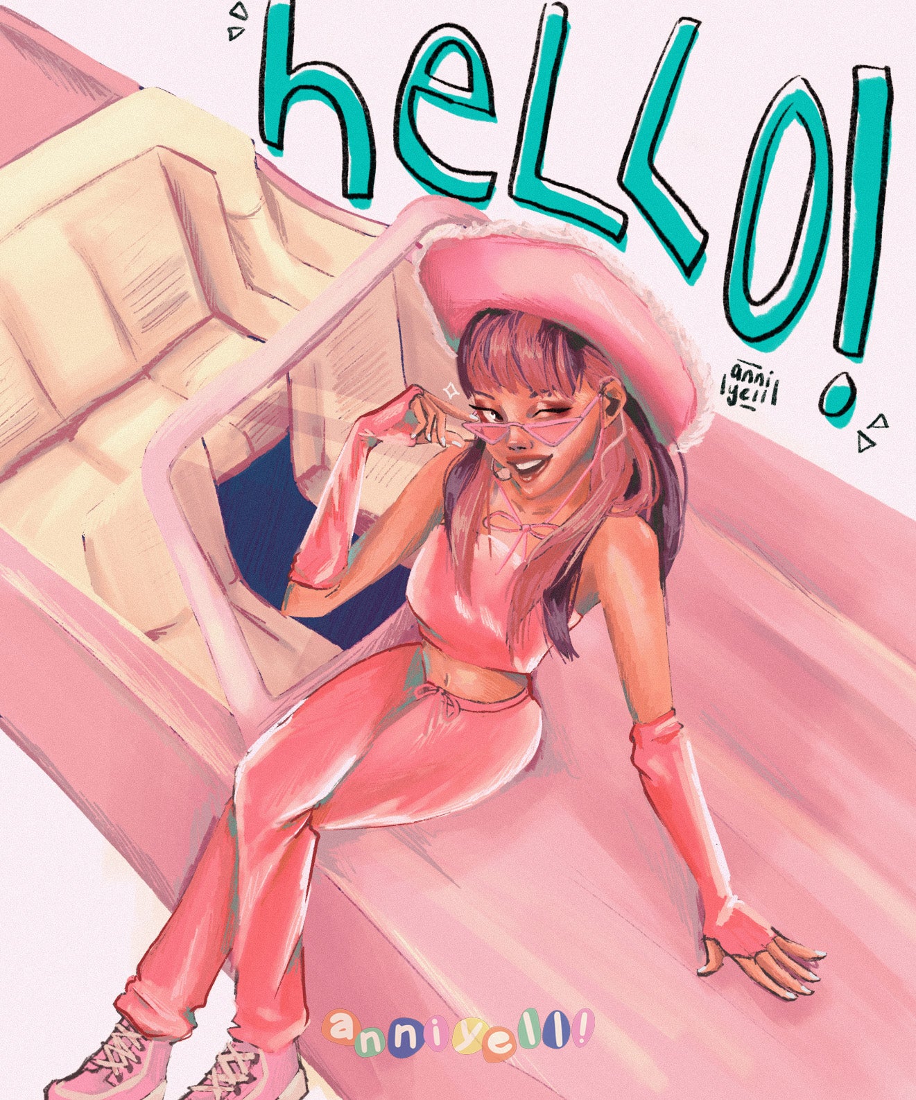 HELLO Momo Art Print