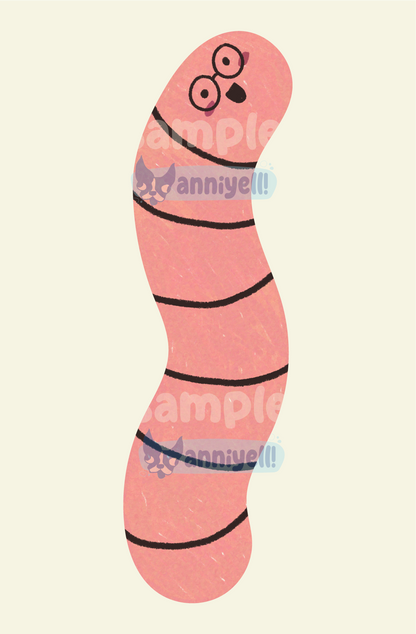 nerd worms Bookmark
