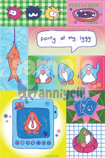 penguin party! Sticker Sheet