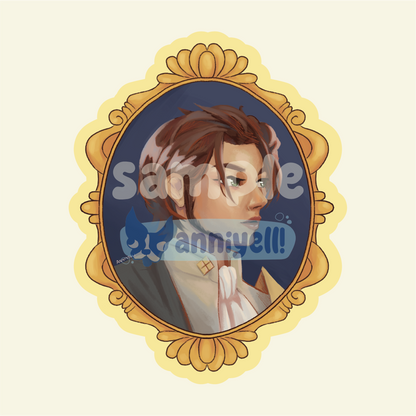 a portrait of duke riegan Die-Cut Sticker