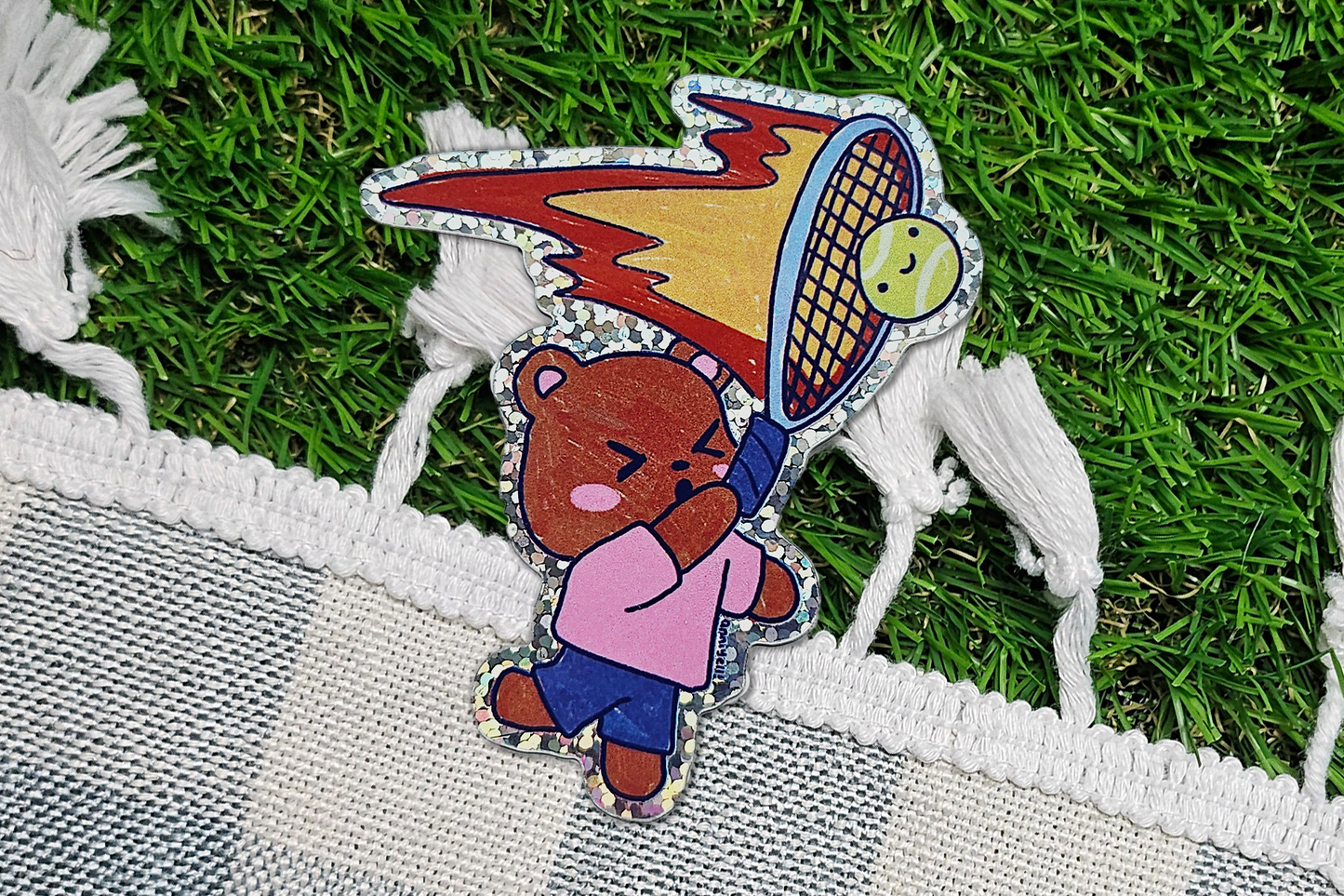 tennis bear Die-Cut Sticker