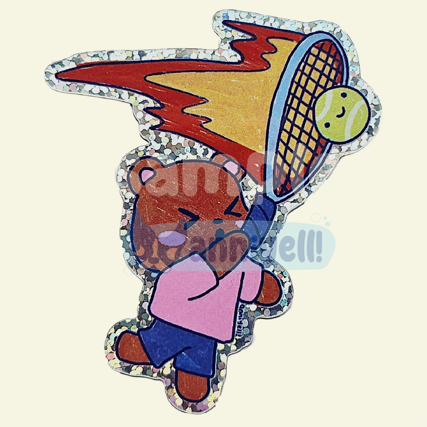 tennis bear Die-Cut Sticker