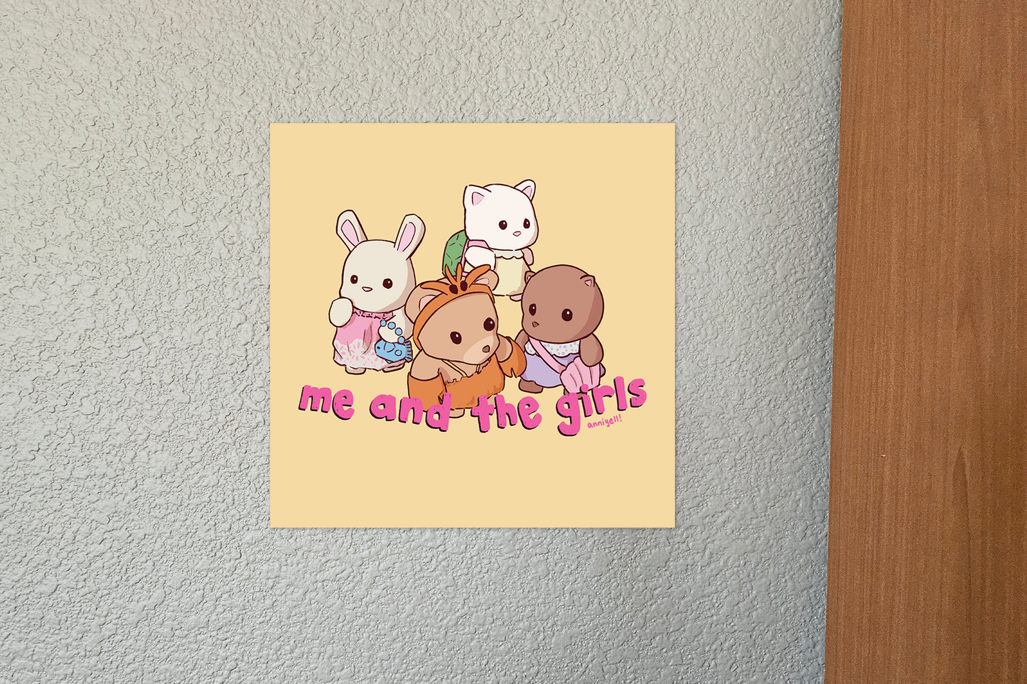 me and the girls Mini Art Print