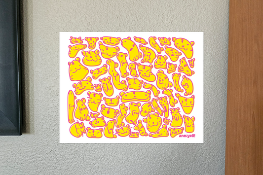 silly tigers Riso Art Print